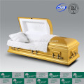 LUXES New American Wooden Casket With Golden Colored